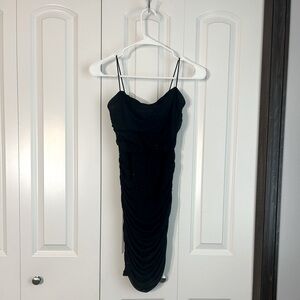 Windsor Black Ruched Mini Dress
